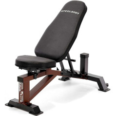 SteelBody STB-10105 Deluxe Adjustable Weight Bench, Black, One Size