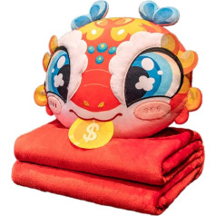 REITINGE Versatile Travel Blanket Pillow Set, Soft Polyester Plush Pillow for Daily Use, Easy Travel Comfort