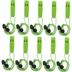 DimyFew Pack of 10 Emergency Whistle, Safety Whistle, Practical Anti-Lost Clip with Lanyard, Outdoor for Hunting, Signalling, Kayak