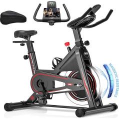 DMASUN Exercise Bike for Home Gym Use with LCD Display & Tablet Holder, Super Quiet Magnetic Resistance Indoor Cycling Bike, Professional Stationary Bike with Comfortable Seat Cushion, 350LBs Capacity