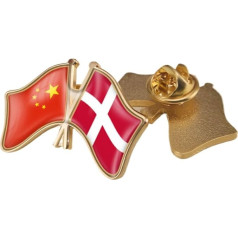 China Denmark Cross Flag Pin Badge Brooch Pin Badge Crystal Badge Flag Pins Patriotic Souvenir National Style Original Accessory For Unisex