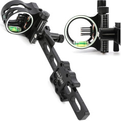 wolfman Archery Compound Bow Visor 5-Pin 0.019 Inch Fibre Optic Micro Adjustment Bow Visor Hunting Visor with Visor Light for Hunting Accessories for Right Left Hand