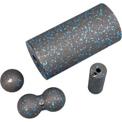 PHYSIQ Fascia Roller Set 4 x Fascia Roller Spine Foam Roller Massage Roller Pilates Roll Small Fascia Roller Soft Massage Roller Blackroll Ball Yoga Roller Back Roller Pilates Roller