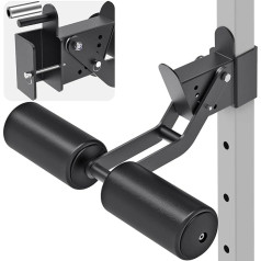 'Kipika Nordic Hamstring Curl Squat Rack Attachment for Power Rack with 5/8'' or 1'' Hole - Adjustable Leg Hold Down Attachment with Premium Leather Surface - for Ultimate Home Gym Experience'