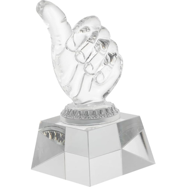 SWAYVES Trophy Medal Cry-Stal Trophy Transparent Trophy Sports Party Trophy Student Trophy Hand Shaped Award Trophy Award / Transparent/M