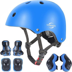 Adjustable Boys Girls Helmet with Knee & Elbow Pads Wrist Guards, Children's Outdoor Sports Protective Equipment Set 7 Pieces for Scooters Skateboard Bicycle