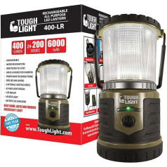 Tough Light LED Rechargeable Lantern - 200 Hours of Light from a Single Charge, Longest Lasting on Amazon! Camping and Emergency Light with Phone Charger