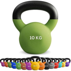 DONATIF Cast Iron Kettlebells 10kg Functional Home Gym Workout Weights Squat Get-Ups, Swing and Snatch
