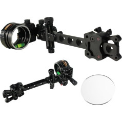 SHARROW Archery Compound Bow Visor 5 Pin Aluminium Micro Adjustable Bow Visor with 4X 6X 8X Lens for Target Hunting Shooting