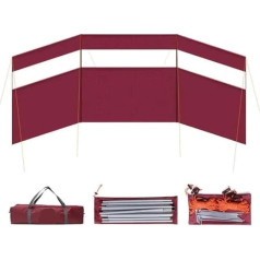 NJIEzhao Strand Windschutz Sichtschutz Outdoor Camping Windschutz Herd Windschutzscheibe Strand Windschutzscheibe Schutz, Bildschirm, for Outdoor mit Fenster(Red Wine)