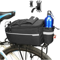 ZIMFANQI 10L Water Resistant Bicycle Carrier Bag for Rear Carrier with Silicone Phone Holder
