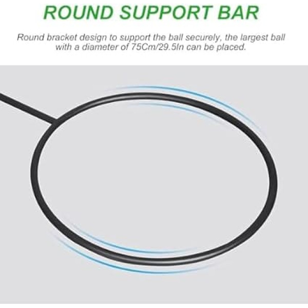 HCAUYNN Three-layer yoga ball storage rack, metal holder for gymnastics balls, with round support bar, adjustable eight base, for storing balls for the whole family, 6 balls