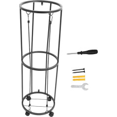 ANKROYU Ball Storage Rack Rolling Metal Lockable Ball Organiser for Basketball Football Volleyball Diamond Steel Construction with N for Home Fitness Sports Equipment Storage