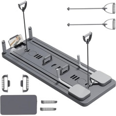 Ruwshuuk Pilates Reformer, Klappbares Pilates Board Für Heimtraining, Zusammenklappbarer Core Trainer Mit Widerstandsbändern Krafttrainingsgerät