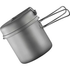 Metall-Camping-Töpfe, Outdoor-Kochtöpfe mit klappbarem Griff, Camping-Kochgeschirr für Camping, Wandern, Picknicks, Reisen