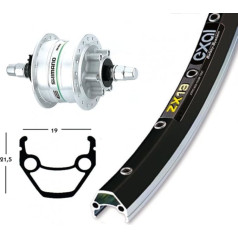 Bike-Parts 28? Front Wheel Exal ZX 19 + Hub Dynamo DH-3D32 Disc 6-Hole
