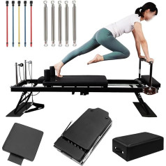 Pilates Reformer Set - Multifunctional Core Bed with Seat Box and Jumping Board for Home Gym Fitness Exercise - Professional Equipment for Full Body Training