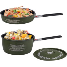 Zunishaone Camping Kochtopf Und Bratpfanne Set | Outdoor Kochtopf Suppentopf,Outdoor Kompakt-Set Für Survival Wanderung Angeln Campingbus Paare