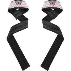 Acondicionamiento Físico Handgelenkbandagen mit Wellenmuster, Tier-Schmetterlinge, Pfirsichfarben, rutschfest, für Krafttraining, Krafttraining, Bodybuilding, 66 cm