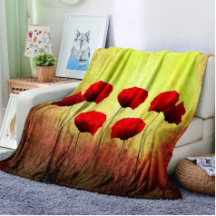 EHOMERY Cuddly Blanket Fluffy Soft Blanket Camping Warm Blanket Camping Flowers Plant Summer Blanket Decorative Soft Cuddly Blankets Yellow 200 x 150 cm