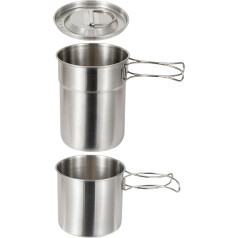 Camping Kochgeschirr - Edelstahl Outdoor Kochgeschirr - Leichtes & Kompaktes Kochset Für Wanderungen, Angeln Und Picknick