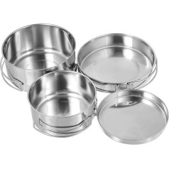 VOSAREA 4-Piece Camping Cooking Pot Set, Stackable for Outdoor Picnic, Multifunctional, Easy to Clean, Space-Saving Design for Camping and Cooking