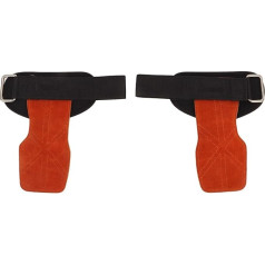 Qukaim Weight Lifting Hand Grip 2 Pack Gymnastics Palm Protector Cowhide Non-Slip Wrist Support for Pull Ups Weight Lifting Brown