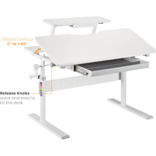 Regulējams augstums bērnu rakstāmgalds max 40kg er-483 pelēks