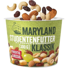 Maryland Student Food Classic 300 g Cup - Raisins Peanut Kernels Cashews and Almonds in Nut Fruit Mix Resealable Cup (1 x 300 g)