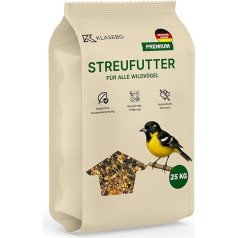KLASEBO Bird Feed, 25 kg, Scattered Feed, Wild Bird Food, Bird Feed Mix 4 Seasons