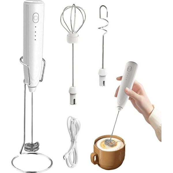 Milchmousseur, Milchmousseur für Kaffee || Kleine heiße Schokoladenmousseur mit 3 verstellbarem Protein, heißer Schokolade, Matcha -Tee, Cappuccino, Latte -Kunst, Anfänger, Haus