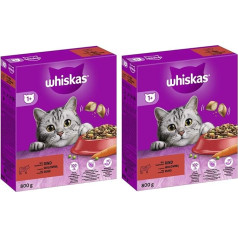 WHISKAS Karton Trocken 1+ Cat Food Cat Dry Food (2 x 800 g, Beef)