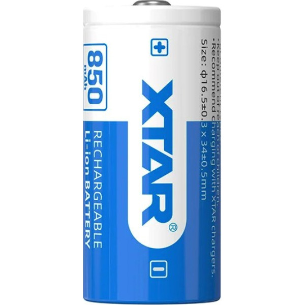 baterija 16340/r-cr123 3,7v 850mah li-ion ar aizsardzību 16340-850