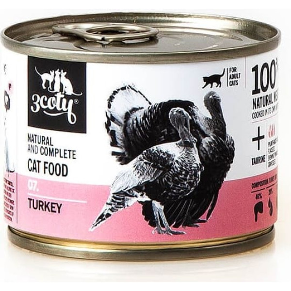 3Coty tītars pieaugušiem kaķiem 180g