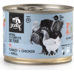 3Coty tītars + vistas gaļa / grils vecākiem kaķiem 180g