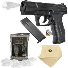 Walther P99 Airsoft Pistol Set - Spring Pressure 0.5 Joules - Includes 50 Targets & 1,000 BBS Ammunition - Beginner Airsoft Complete Set - Robust & Precise
