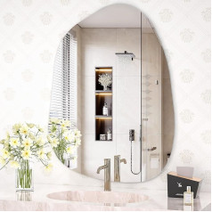 Hasipu Irregular Wall Mirror, Asymmetrical Mirror, 61 x 81 cm, Decorative Unique Frameless Mirror for Bedroom, Bathroom, Living Room, Entryway, Modern Wall Decoration