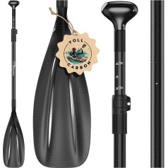 FOWAWU Half Carbon/Aluminium SUP Paddle - 3 Piece Adjustable Stand Up Paddle - Lightweight & Floating Oar for SUP Boards