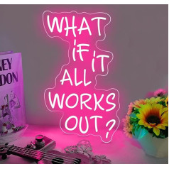 DAKABUKA What if it All Works Out Neon Sign Positive Pink LED Neon Sign Wall Decoration for Party Bar Room Personalised Gifts for Daughters Friends Girls