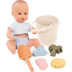 Götz 2454520 Sleepy Aquini Beach Boy Gift Box - 33 cm Bath Doll with Blue Sleeping Eyes, Hair Free in 9-Piece Set - Baby Doll from 18 Months