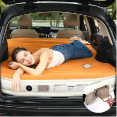 KMZ SUV Air Mattress with Built-in Pump and 2 Cushions, Thick Flocked PVC, Fast 90 Seconds Inflation, Portable and Durable Car Air Mattress for Camping, Travel, Truck
