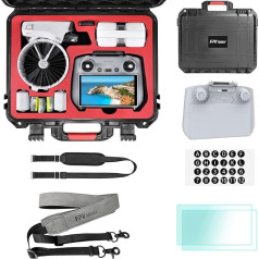 FPVtosky Case Accessory Bundle Kit for DJI Flip Fly More Combo, Includes Flip Hard Case, RC 2 Sun Visor, Neck Strap, Screen Protector x 2, Battery Stickers, 5-in-1 Kit