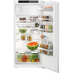 Bosch KIL42VFE0 Series 4, Built-in Fridge with Freezer, 122 x 56 cm, Made in Germany, 172 L Cooling & 15 L Freezer, Flat Hinge, FreshSense - for Constant Indoor Temperature, Multibox XXL, LED