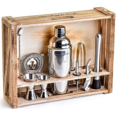 Mixology & Craft Cocktail Shaker Set 11 Pieces Stainless Steel Cocktail Set with Bar Accessories Silver