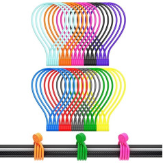 Magnetic Cable Ties, Silicone, Reusable Magnetic Spiral Ties for Cable Organizer and Bundling, Can Be Used in Office, School Outdoors (10 Colors, 30 Pack)