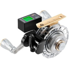 Amagogo Raft-Angelrolle mit Digitalanzeige, Angelausrüstung, bequemer Griff, rutschfest, für Outdoor-Abenteuer auf dem Meer