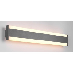 Trio Leuchten Dawson 246360242 LED Outdoor Wall Light Die-Cast Aluminium Anthracite Acrylic White Includes 8 Watt LED Colour Changing Width 60 cm