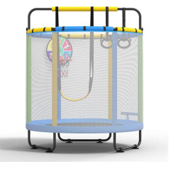 CZCPARY Children's trampoline, trampoline for children, indoor trampolines children, with basketball hoop, swing, pull ring, suitable for indoor and outdoor use, suitable for children, birthday gifts