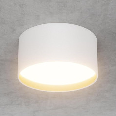 Klighten LED 18 W surface-mounted spotlight, round ceiling spotlights, surface-mounted ceiling light, white surface-mounted light, flat aluminium and acrylic, surface-mounted light, warm white 3000 K,