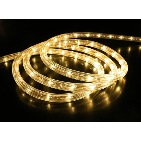 LEDZEIT - Professional Series LED Rope Light 10 m, Outdoor and Indoor Warm White 2300 K, 30LED/M, IP65, 230 V, Dimmable, Expandable, Flexible, Flexible, for Christmas, Festival, Party